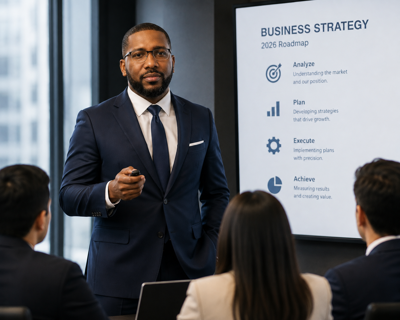 Ibrahim in a strategy meeting